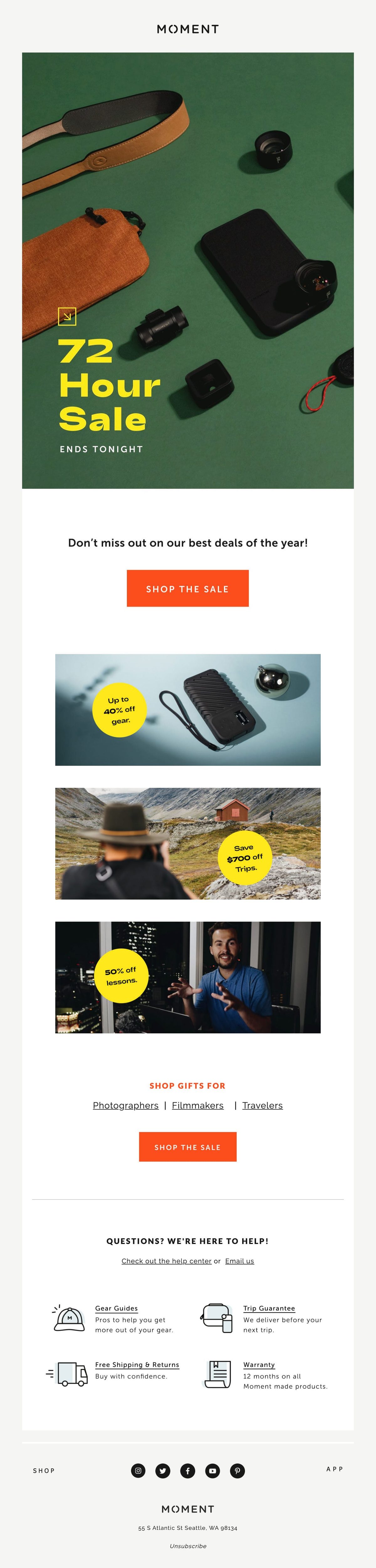 Moment product aerial views email