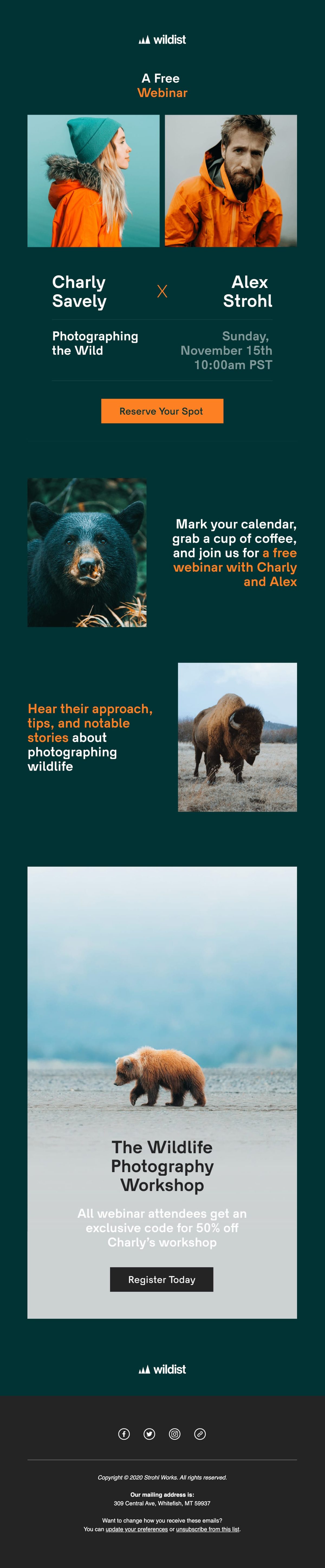 Wildist webinar email