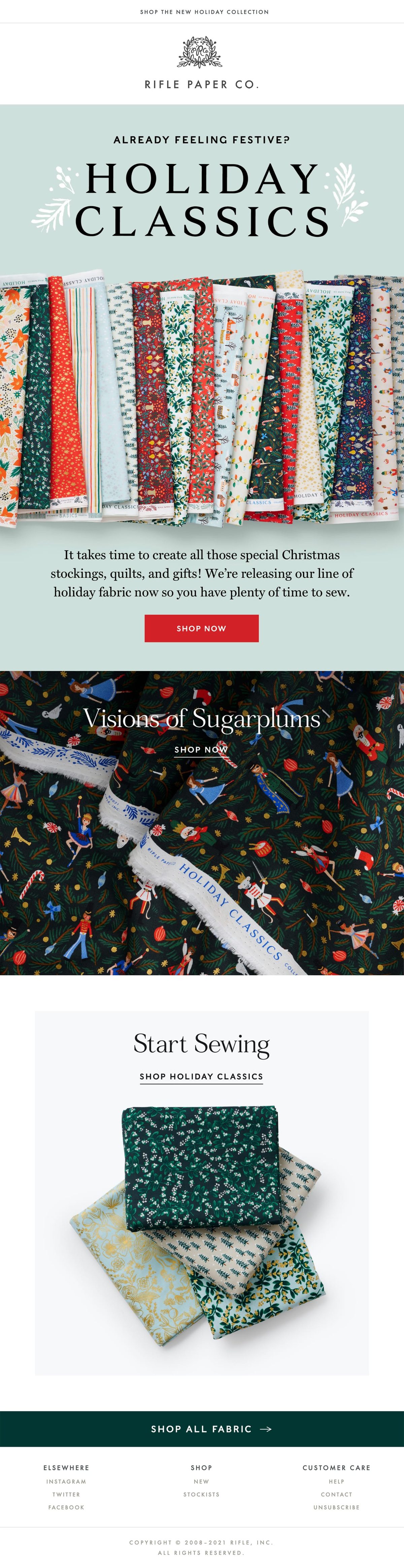 Rifle Paper Co. product aerial views email