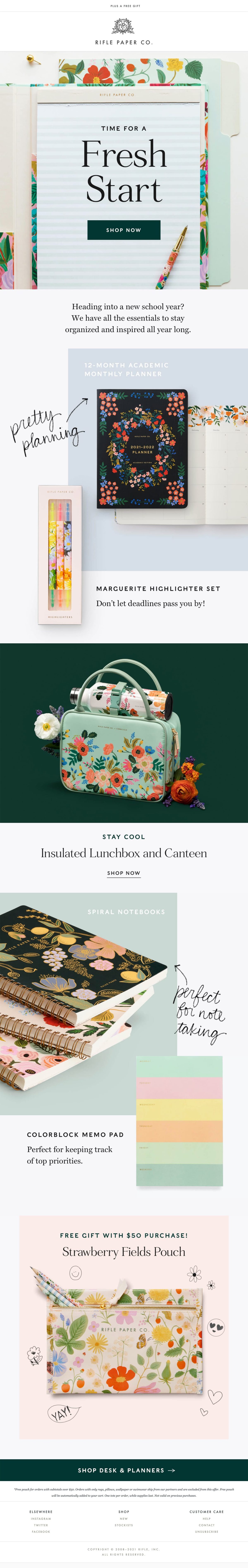 Rifle Paper Co. seasonal email