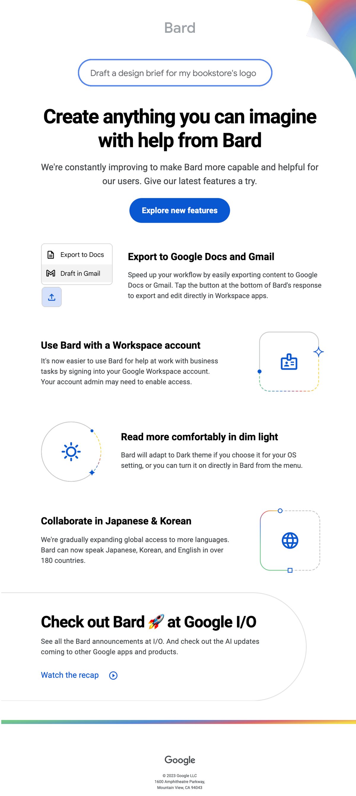 Google dark mode optimized email