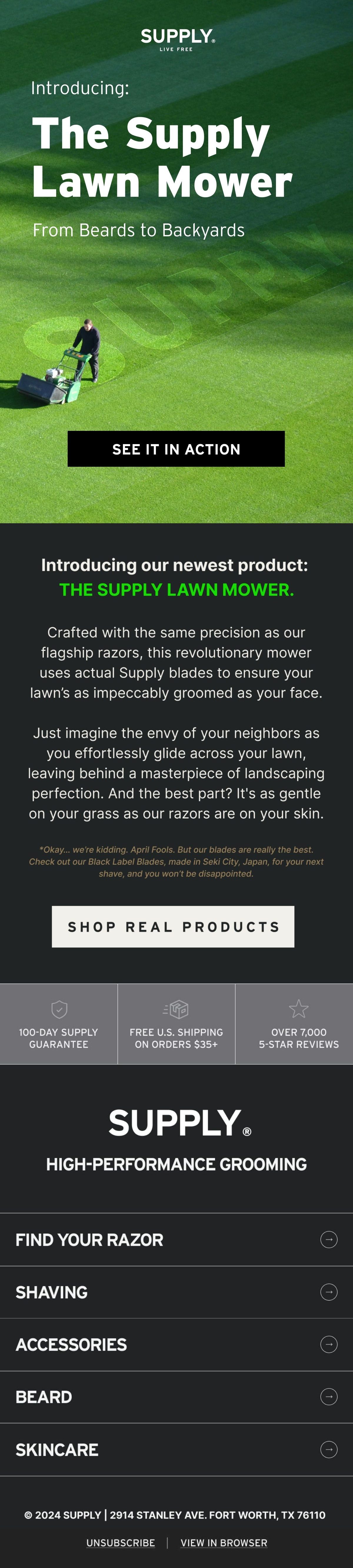 Supply april fools' day email