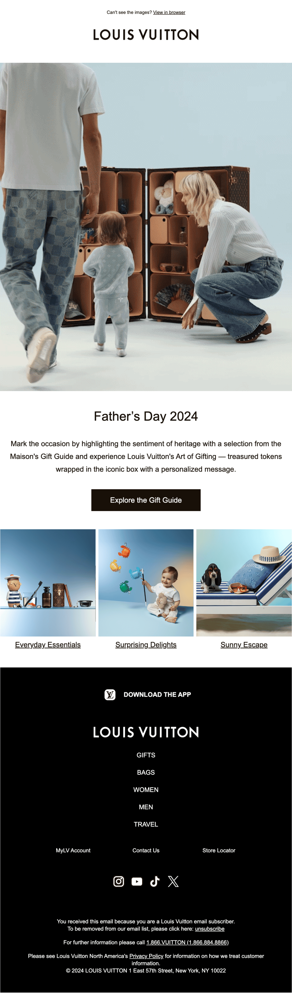 Louis Vuitton father's day email