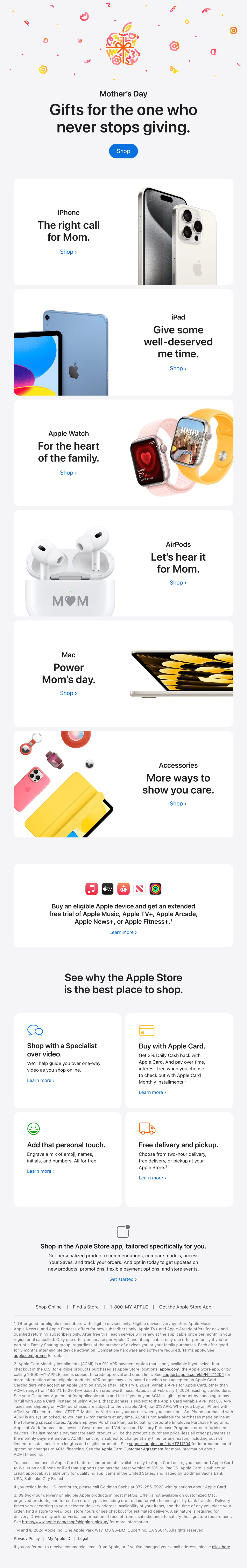 Apple mother's day email