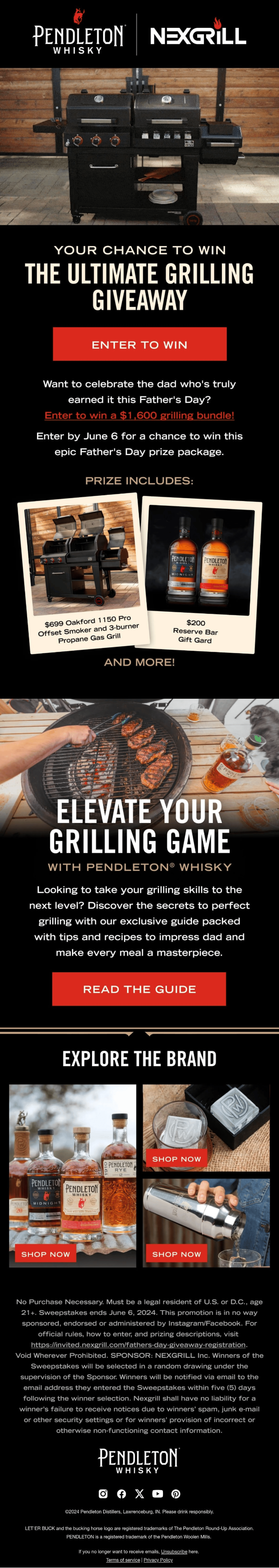 Pendleton Whisky father's day email