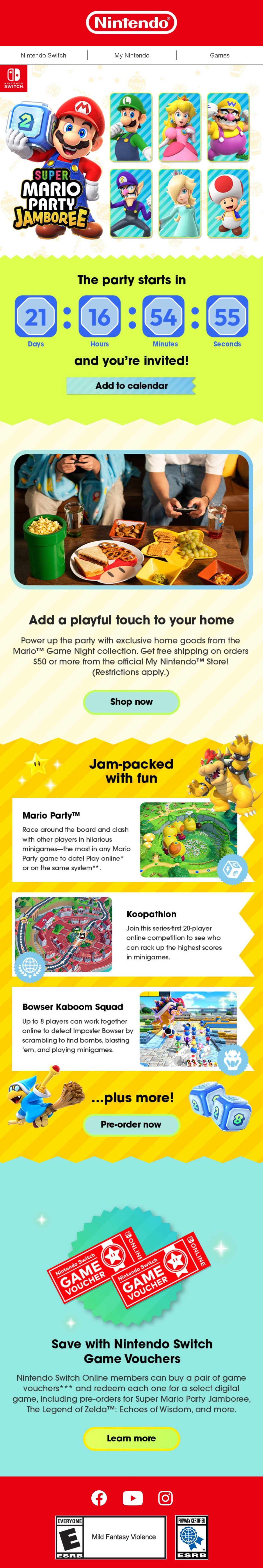 Nintendo character illustrations email