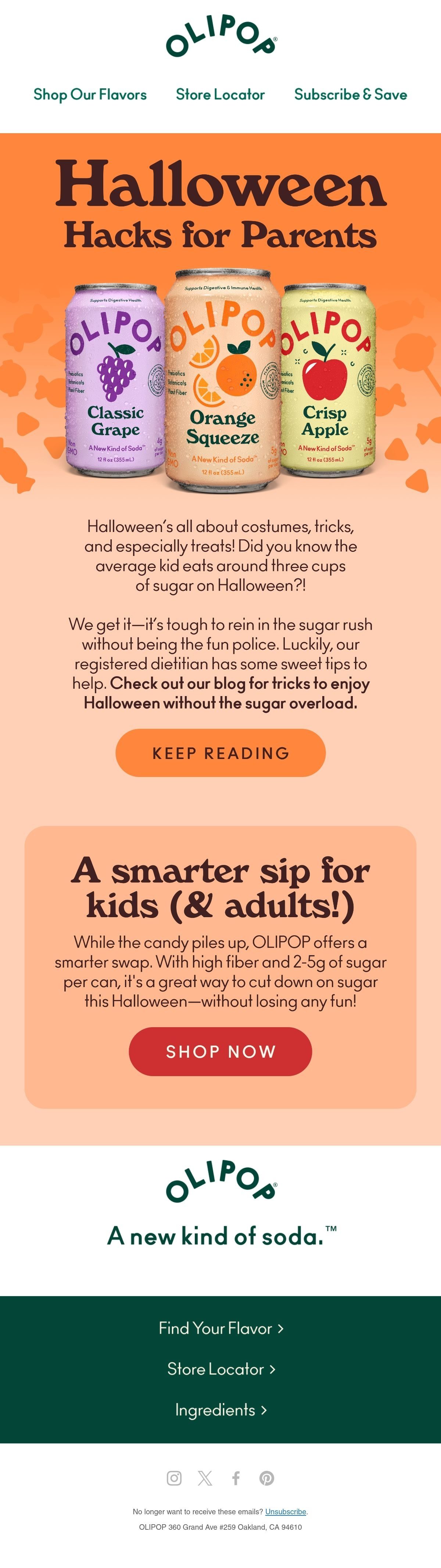 Olipop halloween email