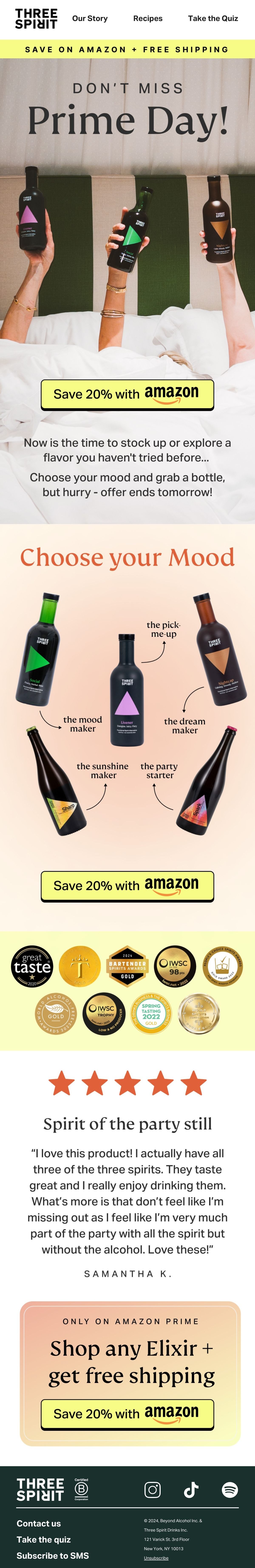 Three Spirit prime day email