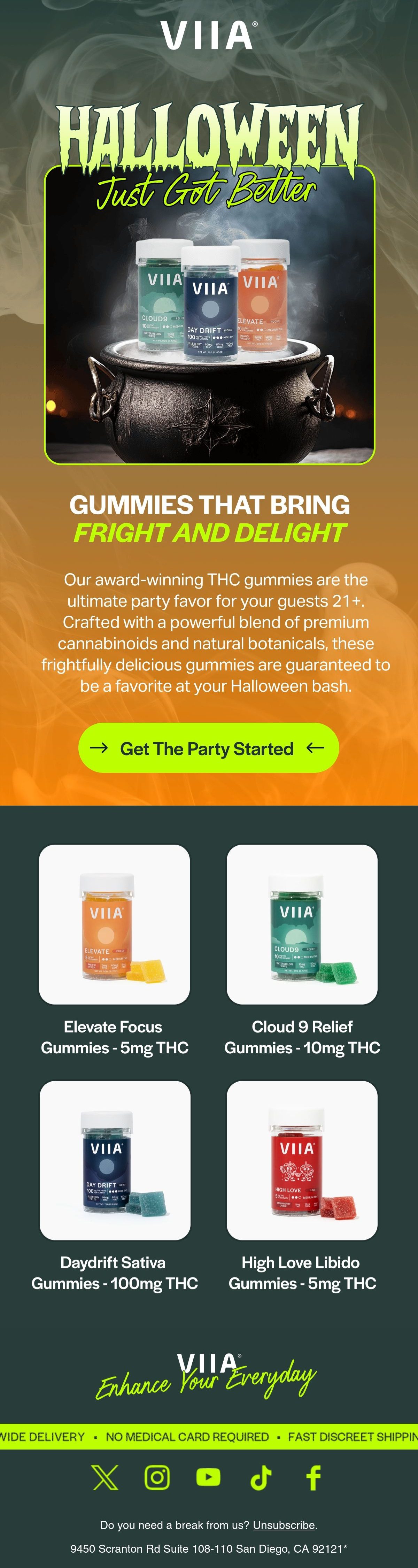 VIIA Hemp halloween email