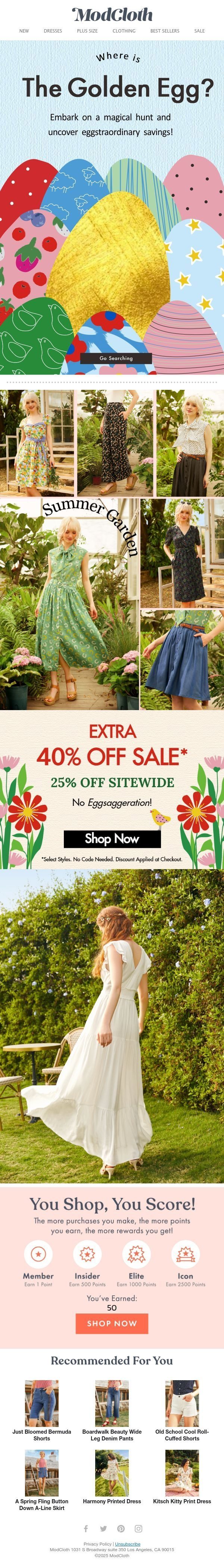 ModCloth easter email