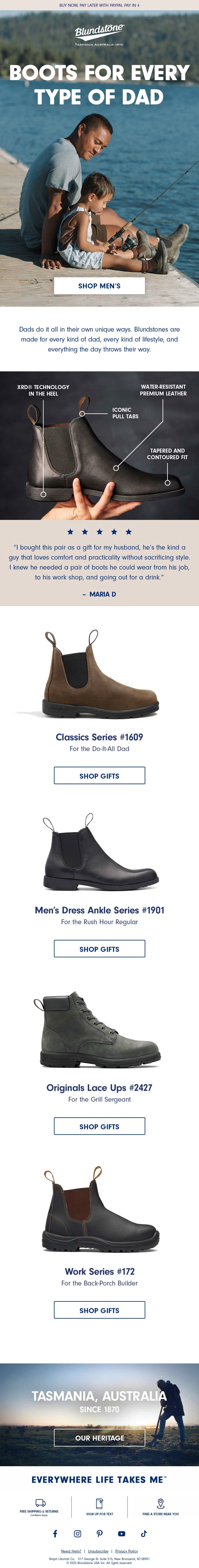 Blundstone USA father's day email