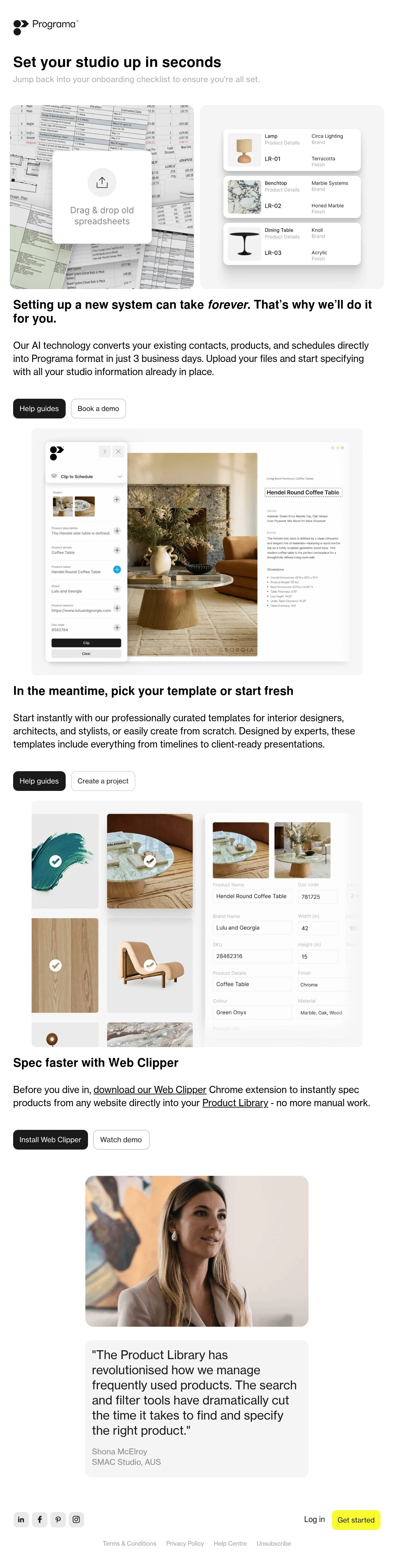 Programa onboarding email