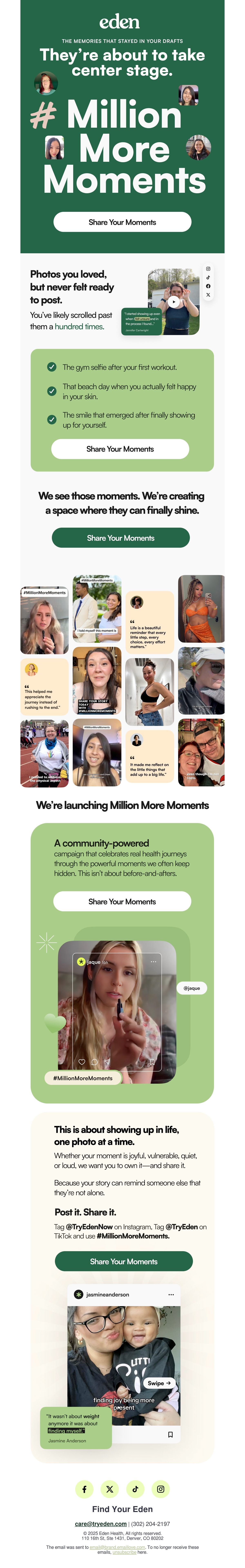 Eden social proof email