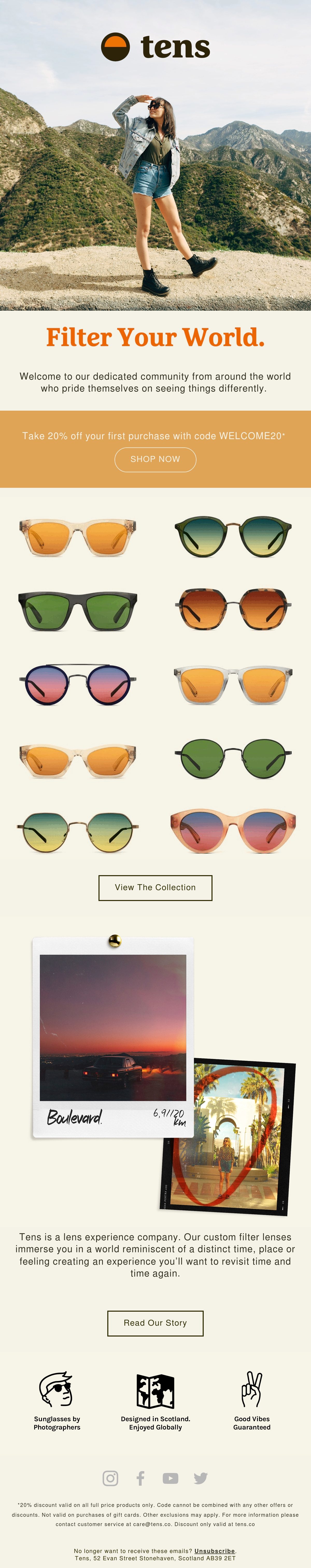 Tens Sunglasses icons email