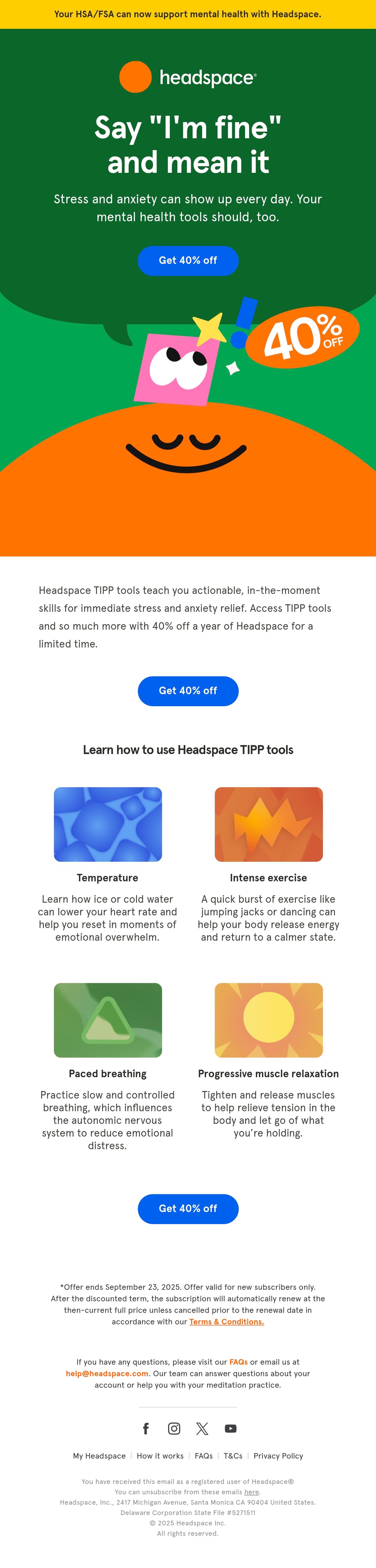 Headspace digital app email
