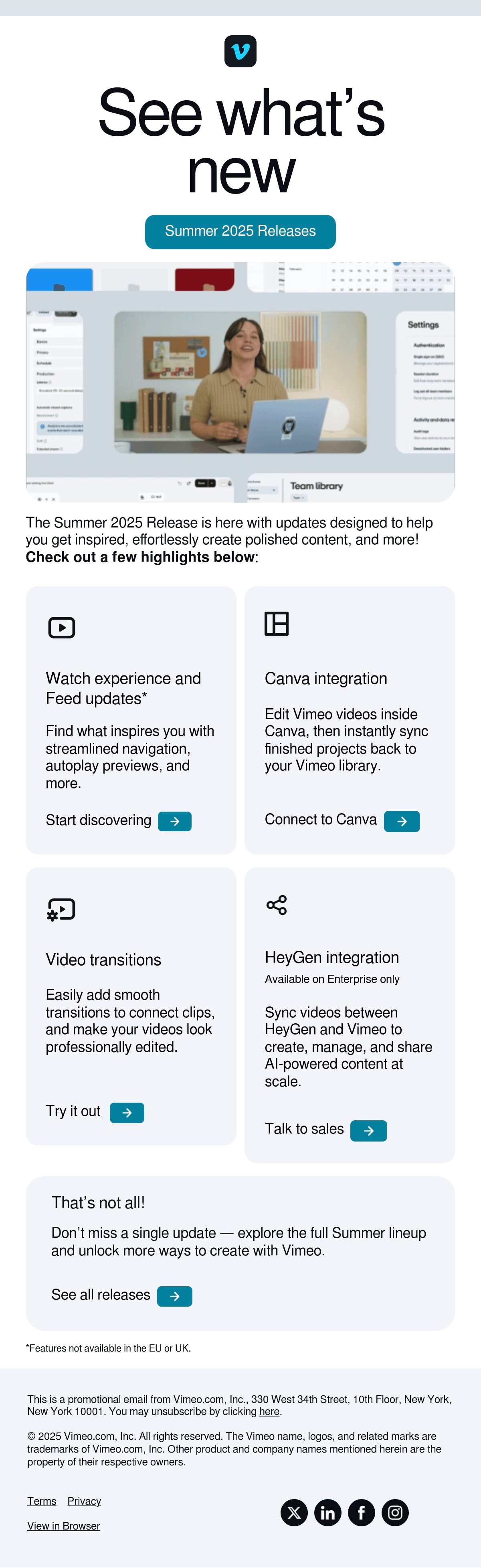 Vimeo icons email