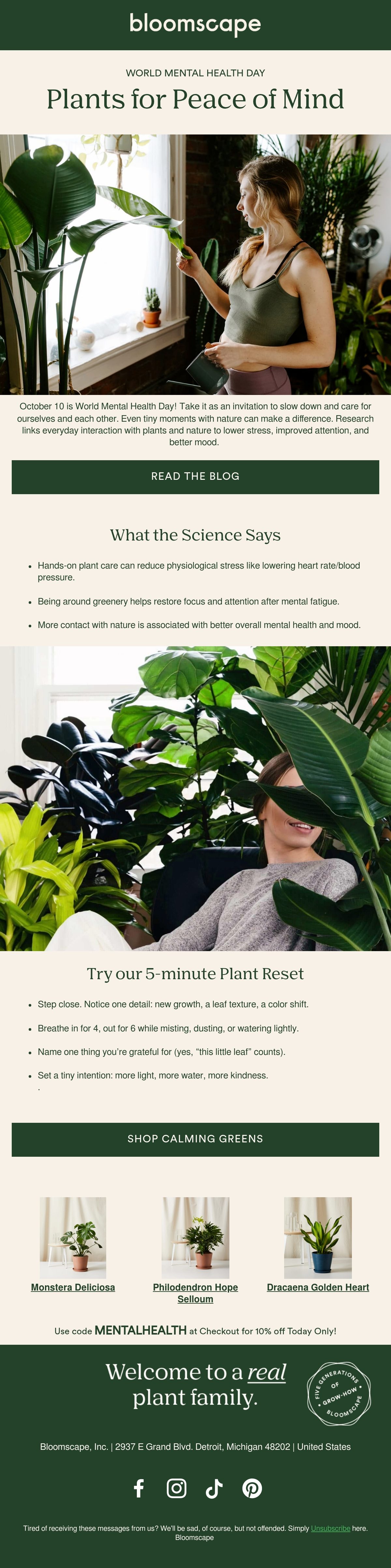 Bloomscape plants email