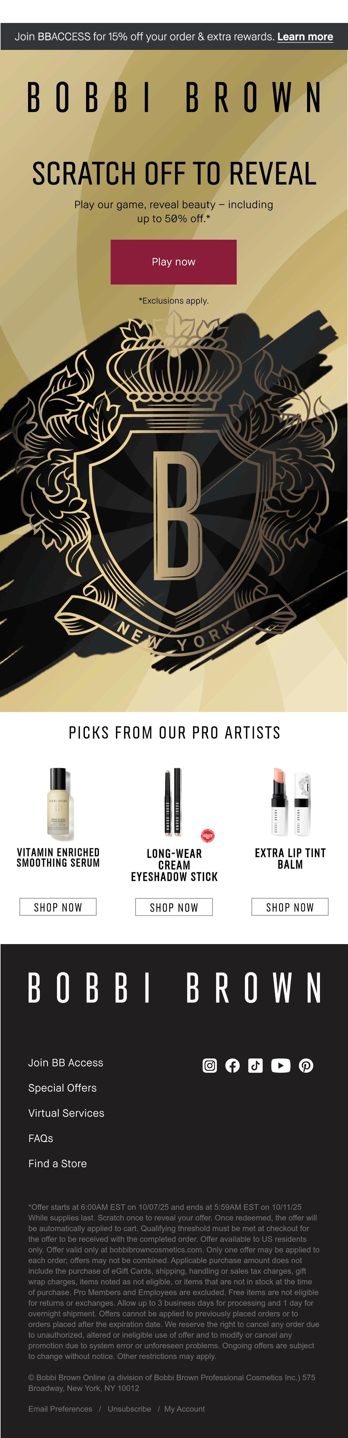 Bobbi Brown Cosmetics founder email