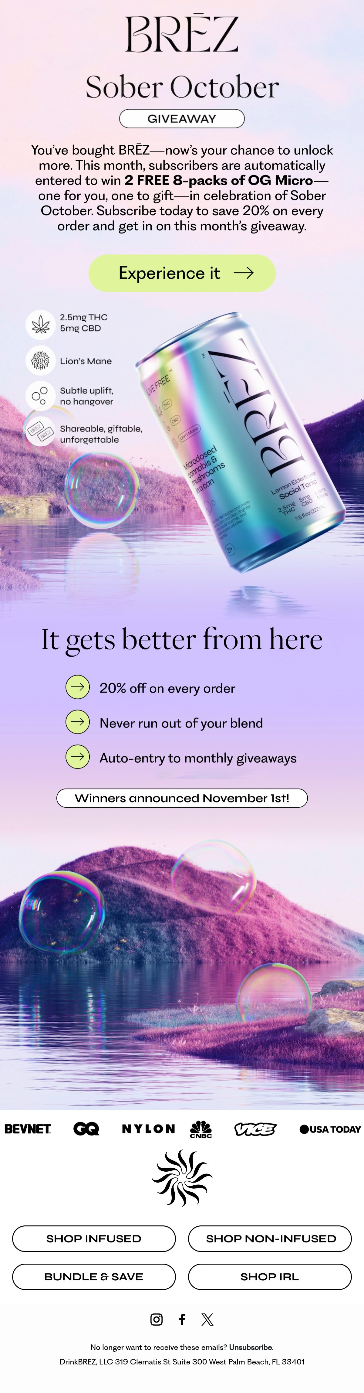 BRĒZ monochrome email