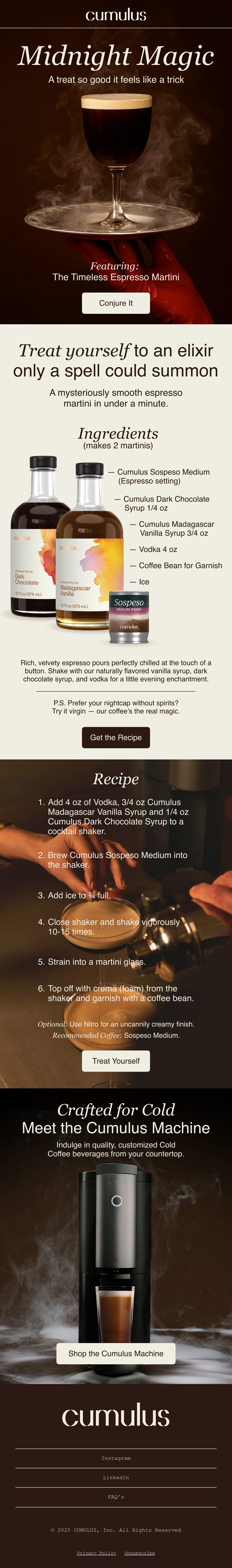 Cumulus Coffee halloween email