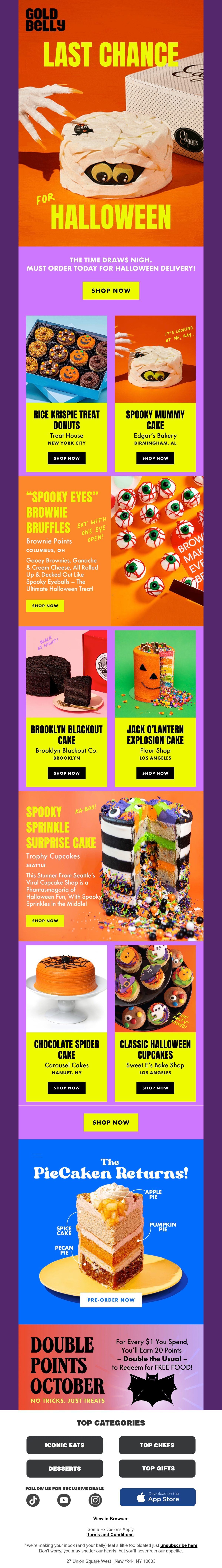 Goldbelly halloween email