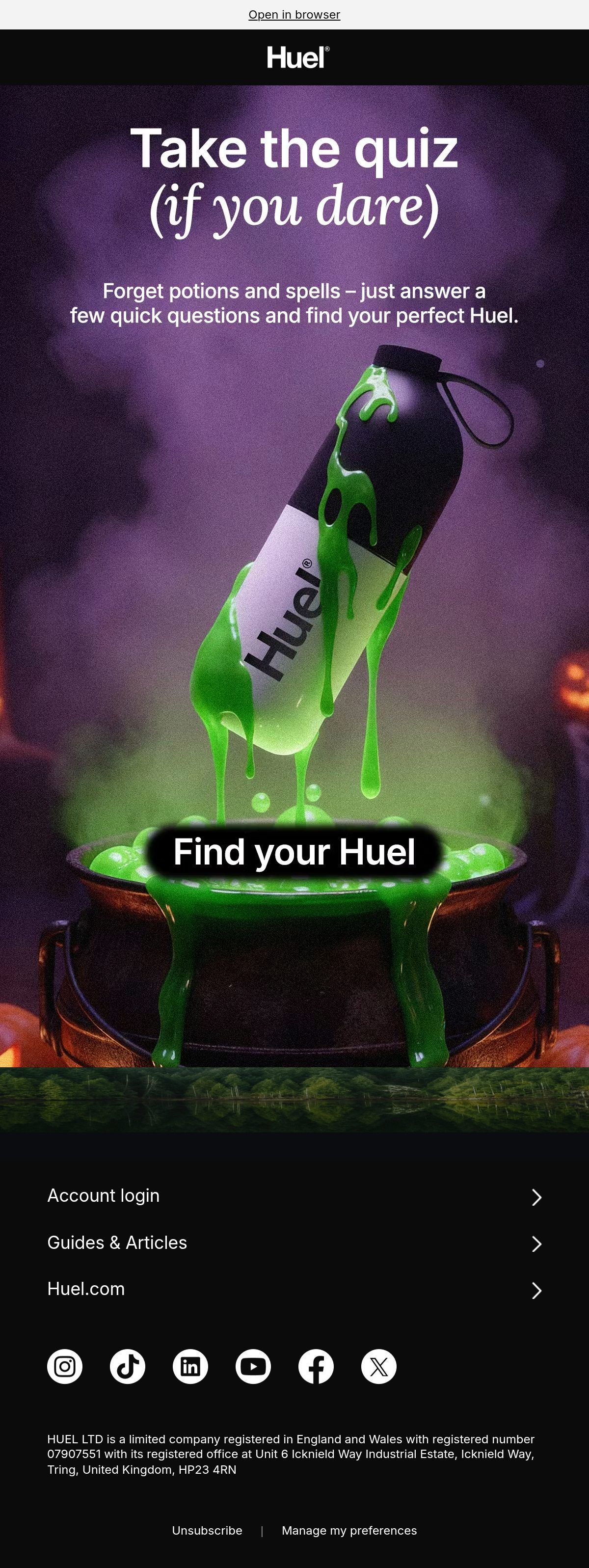 Huel halloween email