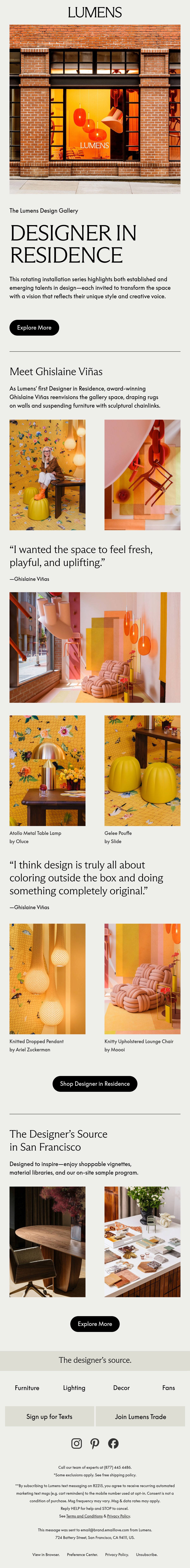 Lumens lighting email