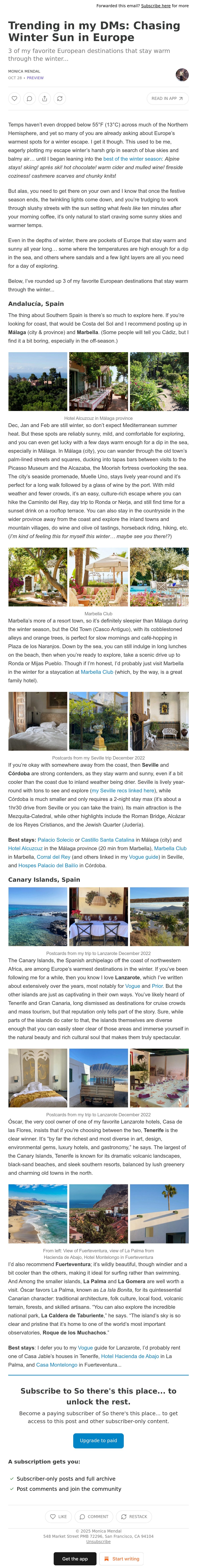 Monica Mendal from So there's this place... influencer email