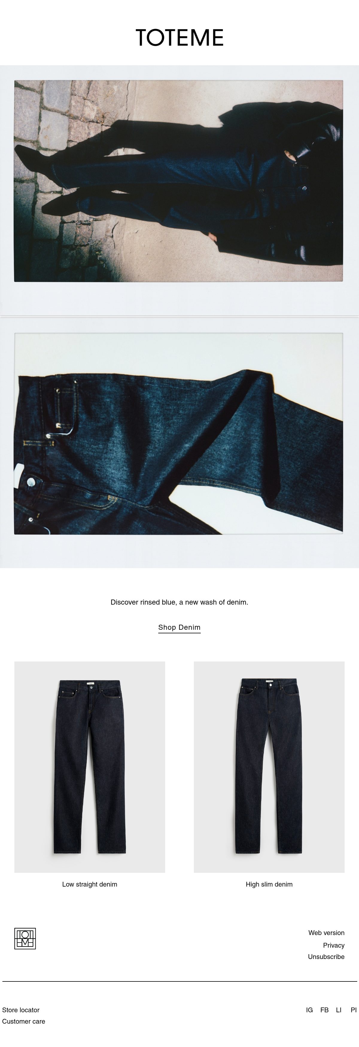 TOTEME monochrome email