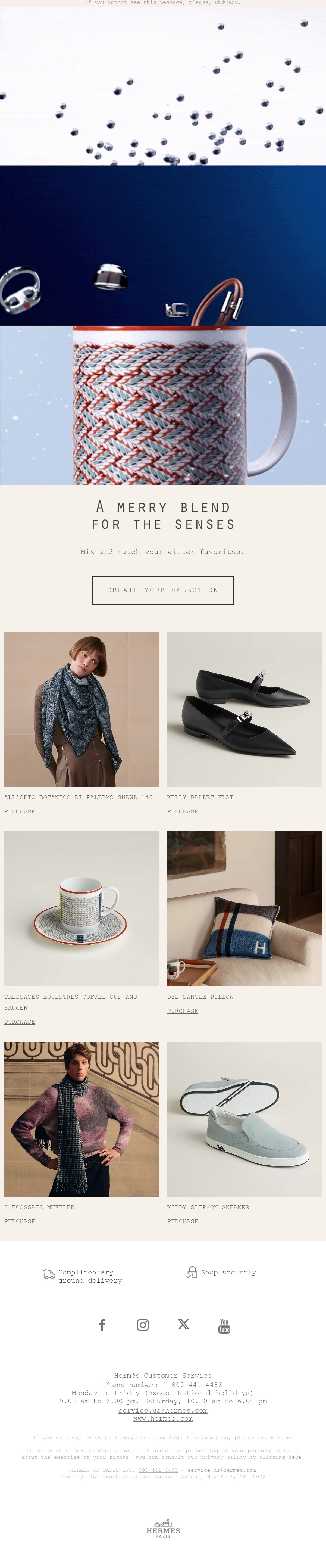 Hermès christmas email