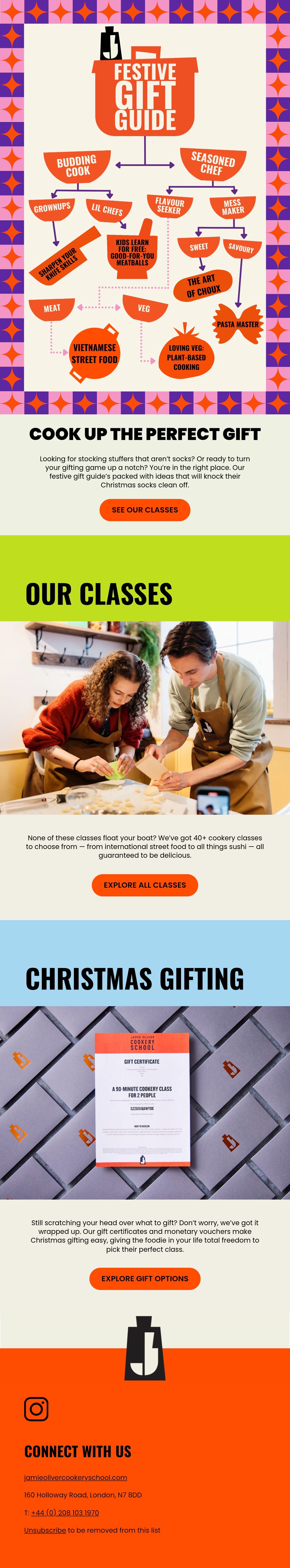 Jamie Oliver Cookery School seasonal email