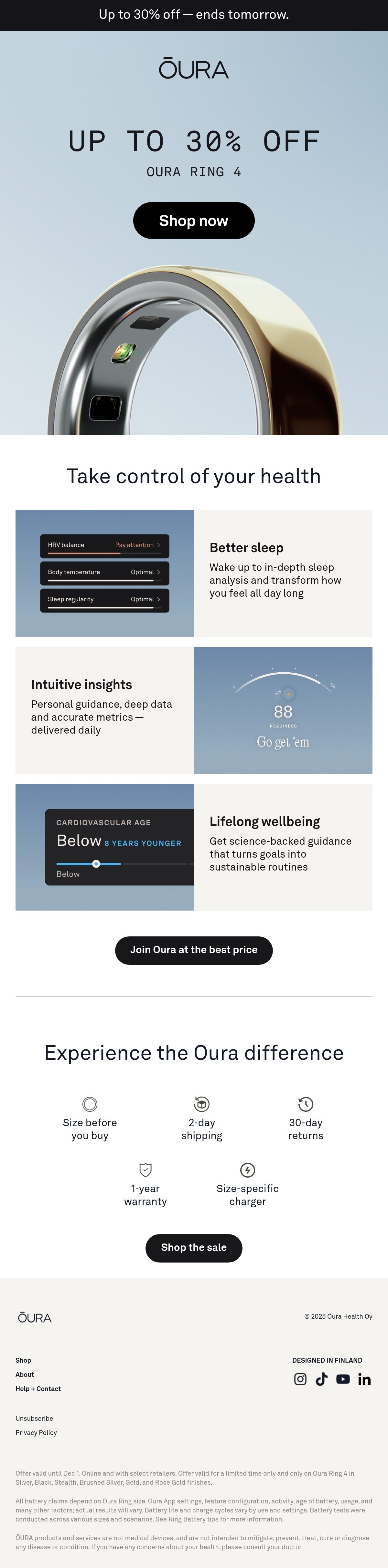 Oura digital app email