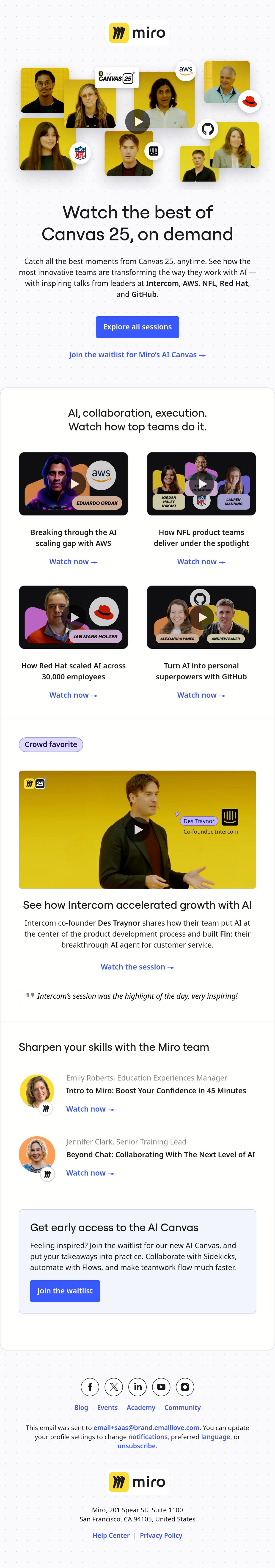 The Miro Team collab email