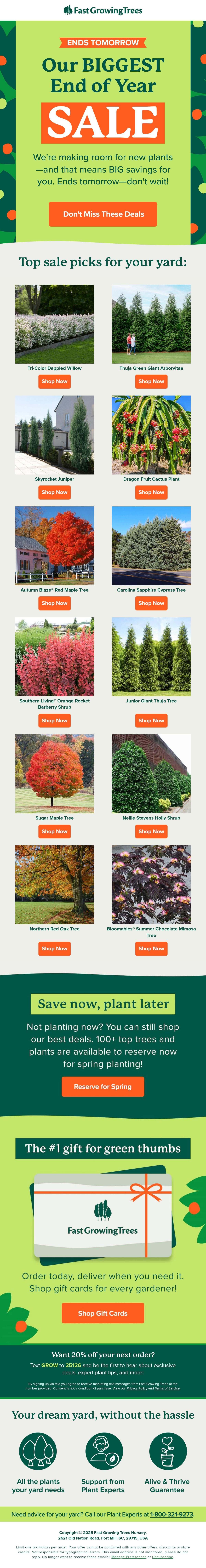 Fast-Growing-Trees.com garden email