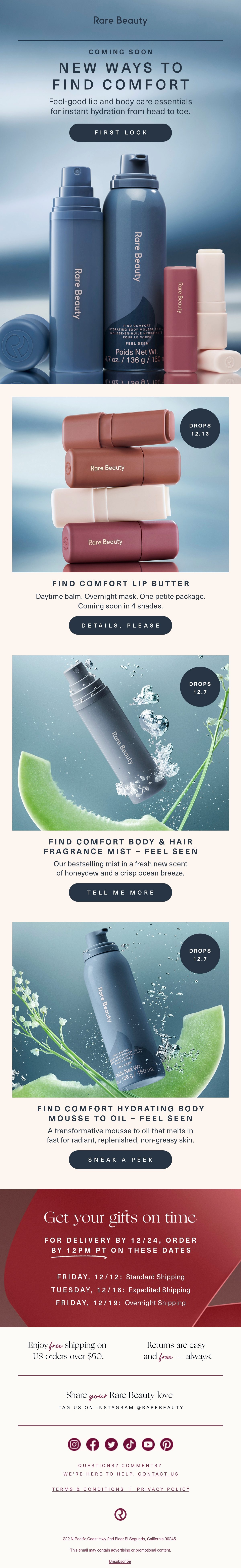 Rare Beauty influencer email