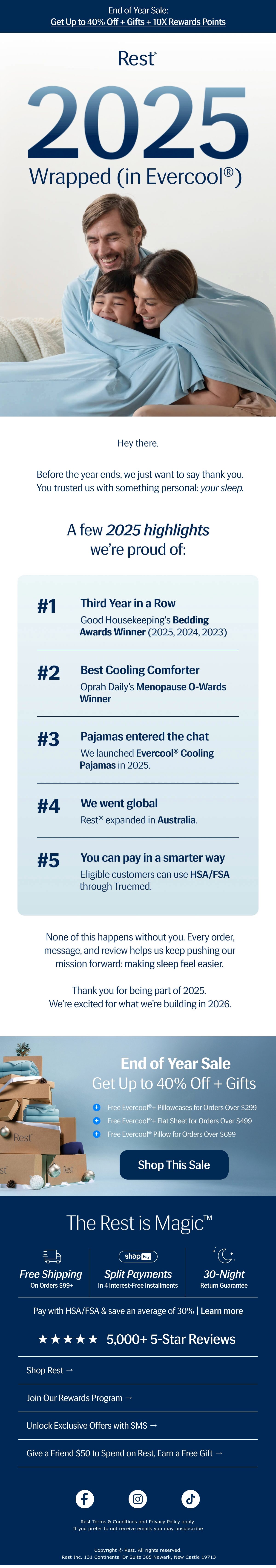 Rest yearly review email