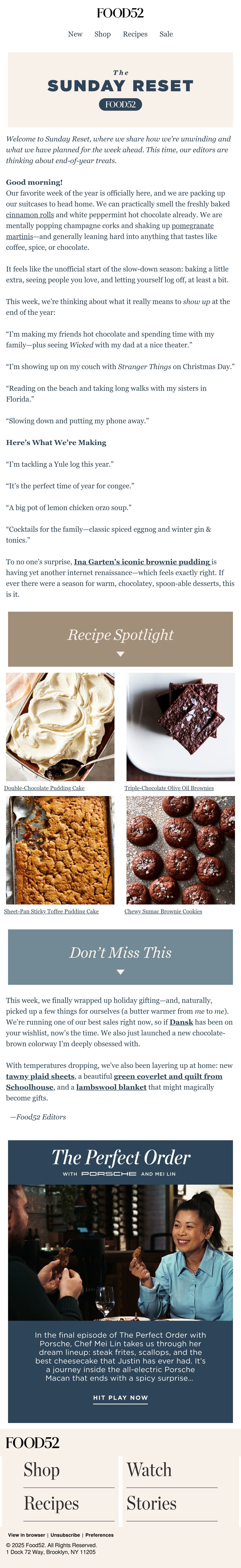Food52 cooking email