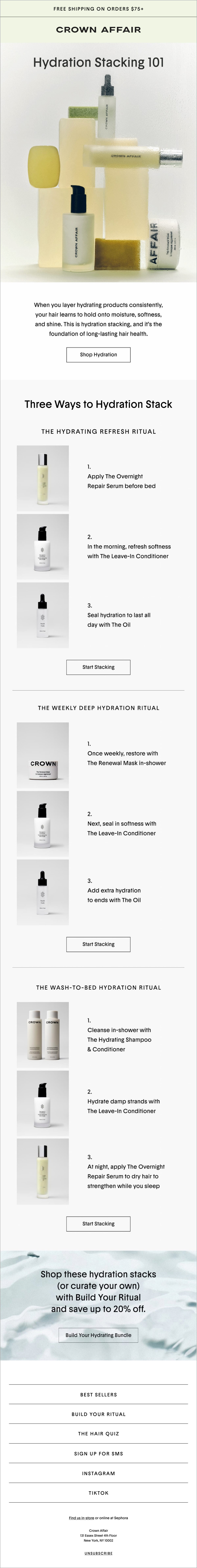 Crown Affair sustainability email