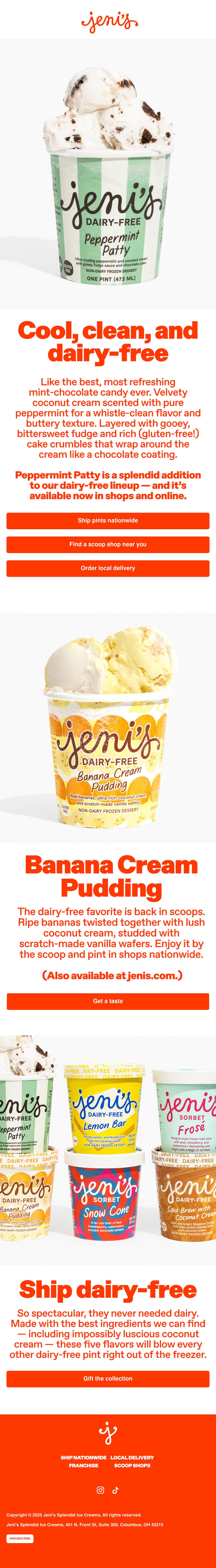 Jeni's Ice Creams summer email