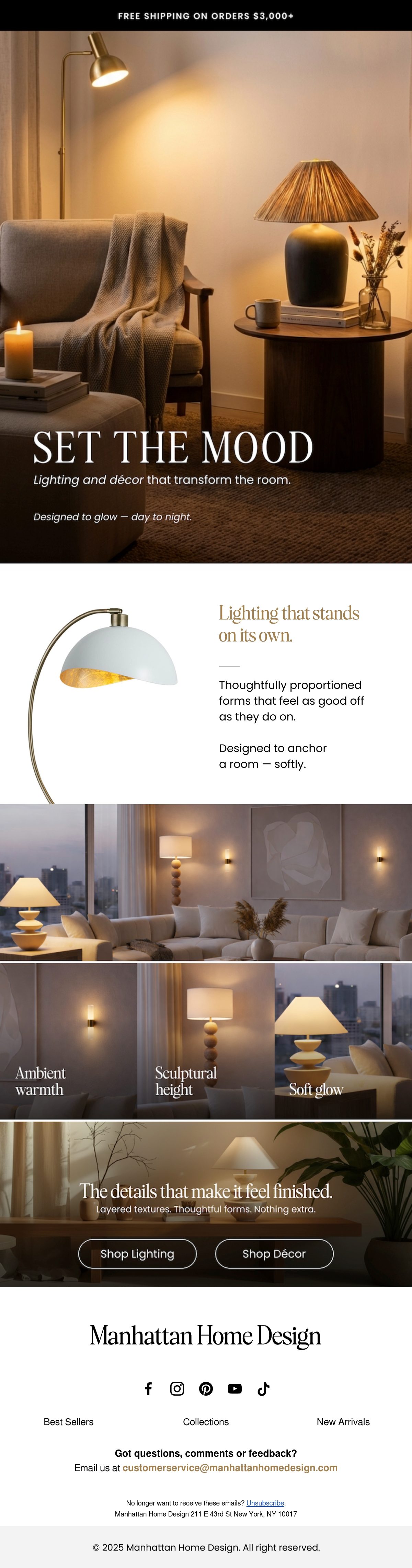 Manhattan Home Design lighting email