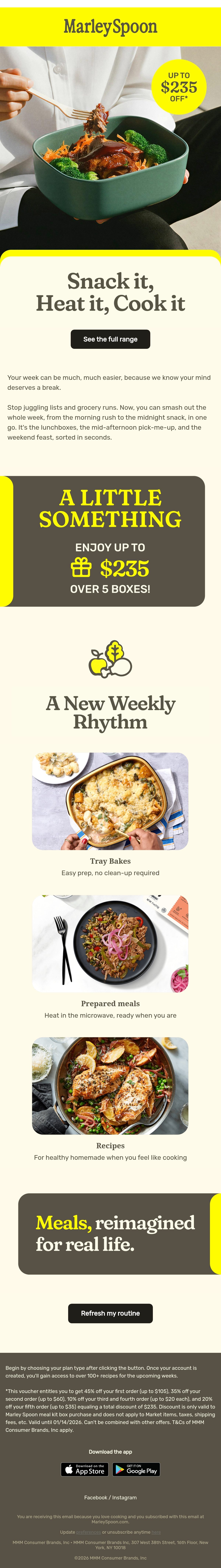 Marley Spoon cooking email