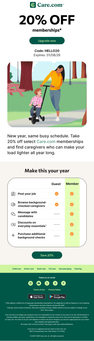 Care.com email template