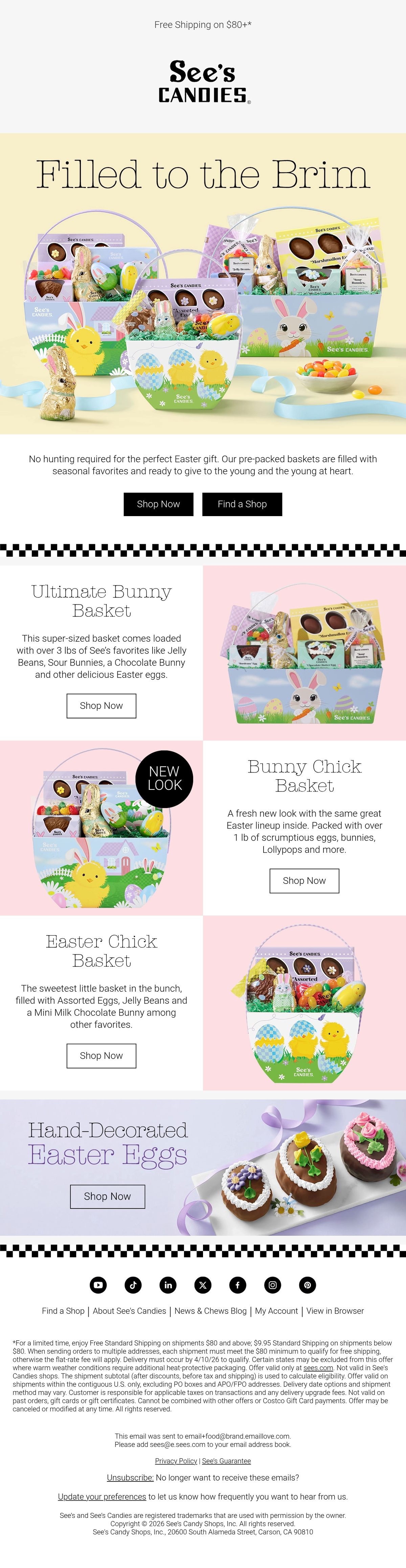 See's Candies easter email