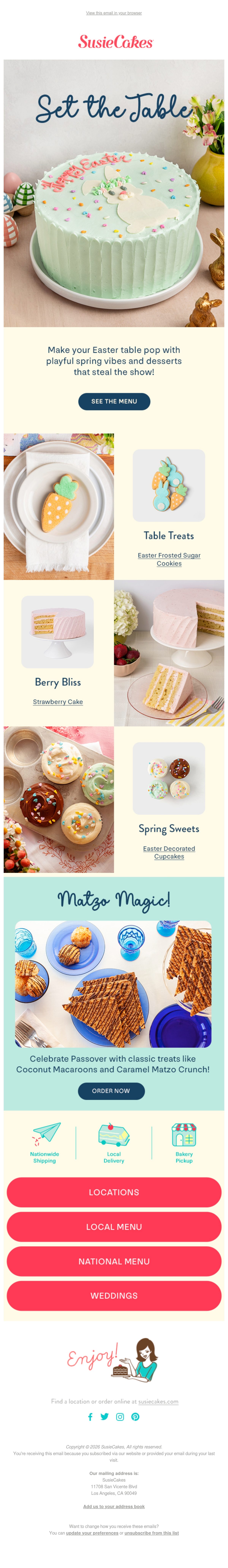 SusieCakes easter email
