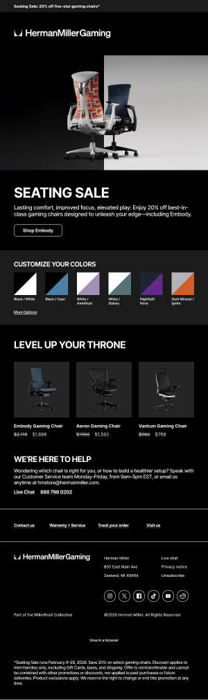 Herman Miller email template