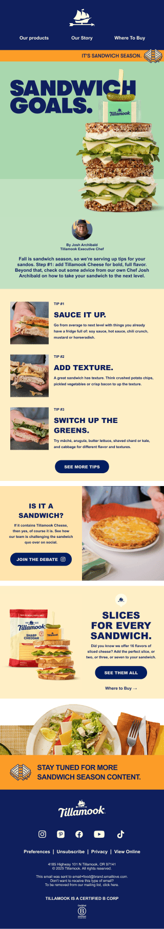 TILLAMOOK email template