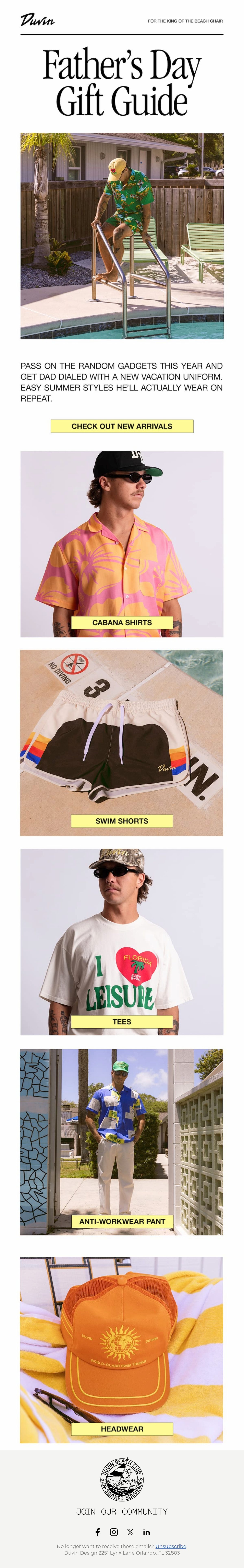 Duvin Design gift guide email
