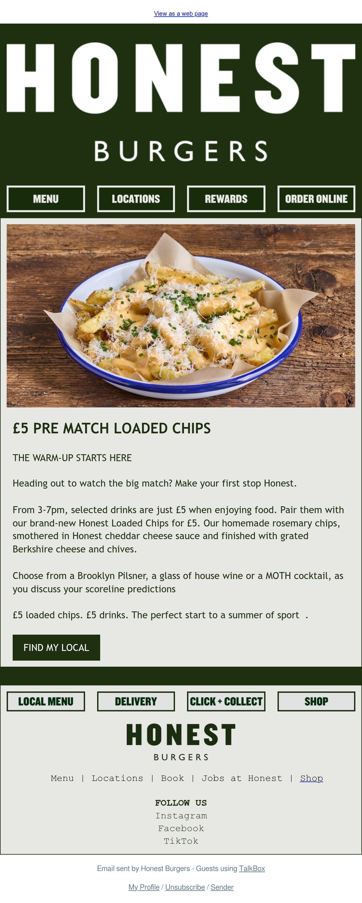 Honest Burgers restaurant email