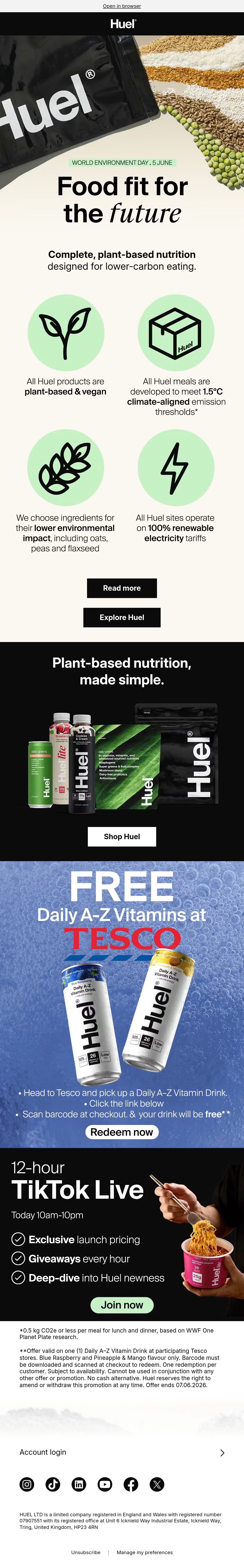 Huel food email