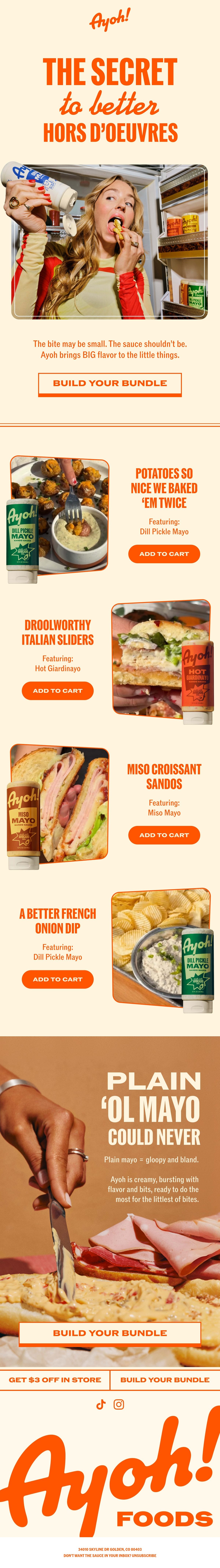 AYOH Foods brand storytelling email